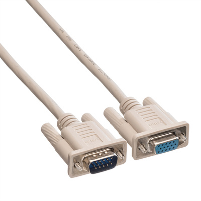 Kábel VGA M/F 3m, predlžovací, tienený, sivý