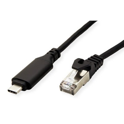 Kábel USB 3.1 Typ C na RJ45 (Gigabit Ethernet), 5m, čierny