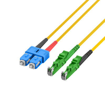 Fiber kábel SC-E2000/APC, 5m Duplex OS2(9/125µm), LSOH, 3mm, žltý