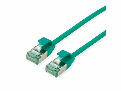 U/FTP Patchkábel LSOH TPE 0.15m cat.6a, zelený, slim, Cu, Flex Cable, Roline Recycled Material