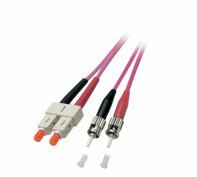 Fiber kábel SC-ST, 5m Duplex OM4(50/125µm), LSOH, 3mm, fialový