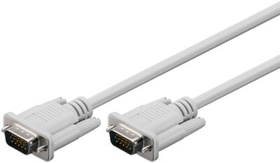 Kábel VGA M/M 2m, predlžovací, tienený, sivý