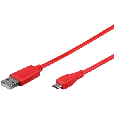 Kábel USB 2.0 A-MICRO-B M/M 1m, High Speed, červený