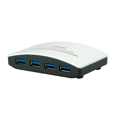 Hub USB 3.0, 4 Port, 4x USB A, s ext. adaptérom, biela a čierna