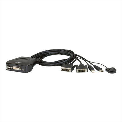 KVM switch/prepínač 2PC, DVI-I, USB, star