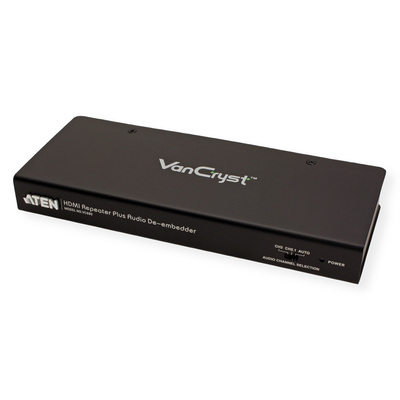 HDMI Audio Extraktor, 4K, digital: toslink (S/PDiF) + 1x Cinch (RCA), analog: 2xCinch (RCA), čierny