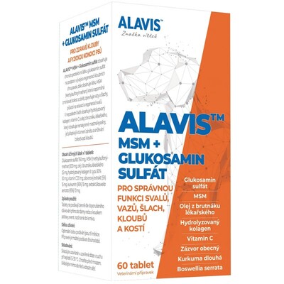 ALAVIS MSM + Glukosamin sulfát, pre správnu funkciu väzov, šliach, kĺbov a kostí, 60 tbl.