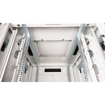 19" Rack na podlahu 42U, 2053x800x1000mm (HxWxD), PRO, sklenené dvere, sivý