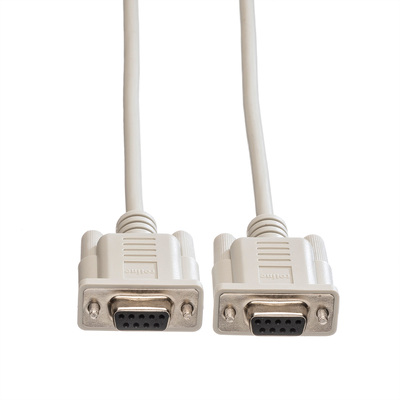 Kábel linkový 9pin F/F 3m, null modem, prepojovací, tienený, sivý