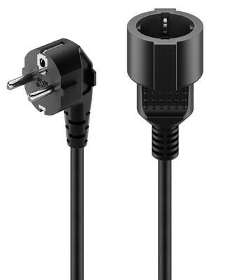 Predlžovačka 10m s 1 zásuvkou, SCHUKO, 1.50mm², čierna