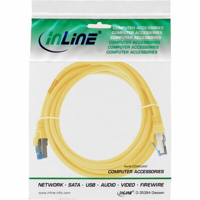 S/FTP (PiMF) Patchkábel LSOH 0.3m cat.6a, žltý, Cu