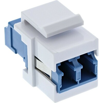 Konektor Keystone LC Duplex F/F, OS2, biely