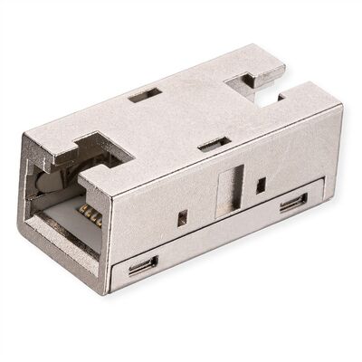 Spojka RJ45, cat.6a, tienená, kovová Gigabit, Slim