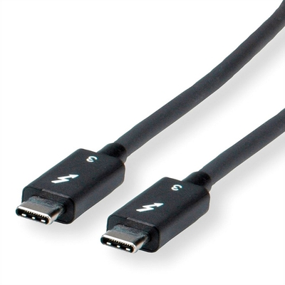 Kábel Thunderbolt 3 (USB 3.1 Typ C) M/M 0.5m, 40GBit/s (Power Delivery 20V5A) , čierny
