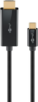 Kábel USB 3.1 Typ C na HDMI M/M 3m, gen.2, 4K@60Hz, čierny, pozl. konektor