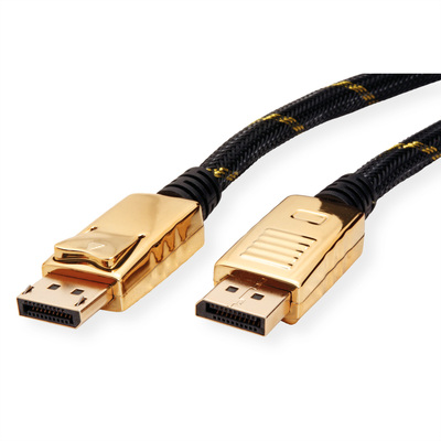 Kábel DisplayPort M/M 3m, 4K@60Hz, DP v1.2, 21.6Gbit/s, čierny, pozl. konektor, Gold