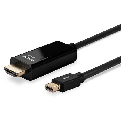 Kábel DisplayPort mini na HDMI M/M 3m, jednosmerný, max. 3840x2160@30Hz, čierny