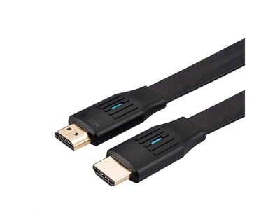 Kábel HDMI M/M 2m, Ultra High Speed+Eth, 8K@60Hz, HDMI 2.1, G pozl. kon., čierny, plochý