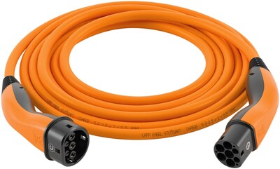 Kábel LAPP nabíjací pre elektromobily Type 2, 5m, 11kW, 20A, 3 fázy, oranžový