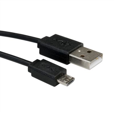 Kábel USB 2.0 A-MICRO-B M/M 1m, High Speed, čierny, krútený