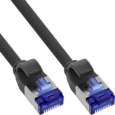 S/FTP (PiMF) Patchkábel LSOH TPE 0.3m cat.6a, čierny, slim, Cu, flexibilný