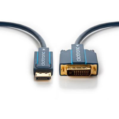 Kábel DisplayPort na DVI-D M/M 1m, jednosmerný, max. 1920x1200 @60Hz,modrý, pozl. konektor, C