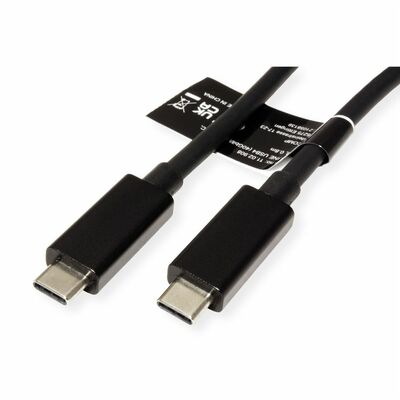 Kábel USB 3.1 Typ C CM/CM 0.8m, Super Speed (Power Delivery 20V5A) USB4 gen.3, 40Gbps,  čierny §§