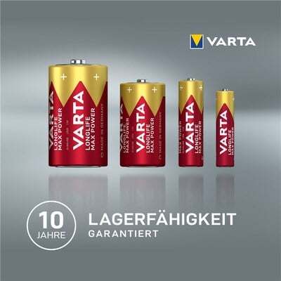 Baterka VARTA Longlife Max Power Alkalická AAA (4ks) 1.5V (LR03) 4BL