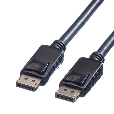 Kábel DisplayPort M/M 1m, 4K@60Hz, DP v1.2, 21.6Gbit/s, TPE, flexibilný, čierny