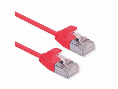 U/FTP (PiMF) Patchkábel LSOH, 0.5m, cat.6a, červený, slim, Cu, Flex Cable, Component Level