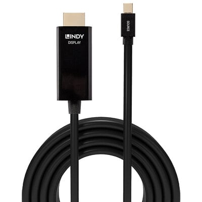 Kábel DisplayPort mini na HDMI M/M 2m, jednosmerný, max. 3840x2160@30Hz, čierny