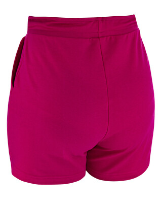 Krátke nohavice SIMPLY, dámske, s vreckami, špeciálna puff potlač, teplákové, bavlna, ružové S