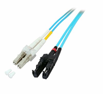 Fiber kábel LC-E2000, 5m Duplex OM3(50/125µm), LSOH, 2mm, tyrkysový