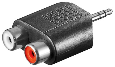Adaptér 3.5mm stereo / 2x Cinch (RCA), M/F, čierny, 10ks/bal
