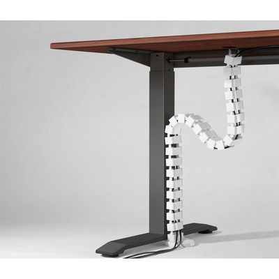 Káblový organizér CUBE "chrbtica", 4 komorový, 128cm, montáž k stolu, biely