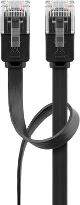 UTP Patchkábel 10m cat.6, čierny, plochý, Cu