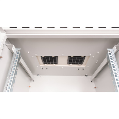 19" Rack na stenu 9U, sivý, 579x600x600mm (HxWxD), RAL7035, IP55, vonkajší, odnímateľné bočnice