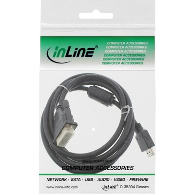 Kábel DVI-D/HDMI M/M 0.3m, Single-Link, 1920x1080@60Hz, ferrit, čierny