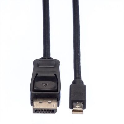Kábel DisplayPort mini/DP M/M 1.5m, 2K@60Hz, DP v1.1, 10.8Gbit/s, čierny