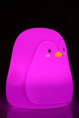Nočná LED lampa "Tučniak", rôzne režimy svietenia, RGB farby, nabíjacia (USB C)