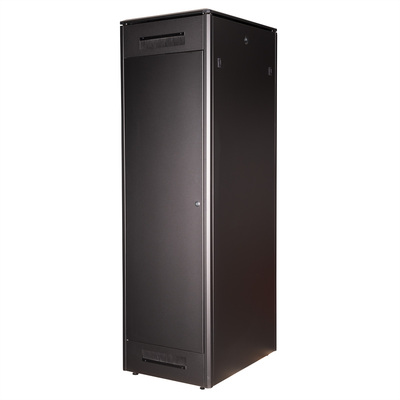 19" Rack na podlahu 42U, 2053x600x800mm (HxWxD), PRO, sklenené dvere, čierny