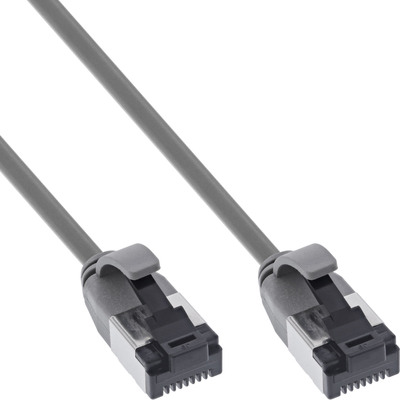 U/FTP (PiMF) Patchkábel LSOH TPE 1m cat.8.1, sivý, slim, Cu, Flex Cable, Ø4.3mm
