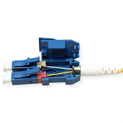 Fiber kábel LC-LC, 15m Duplex OS2(9/125µm), LSOH, uniboot konektor, 2mm, žltý