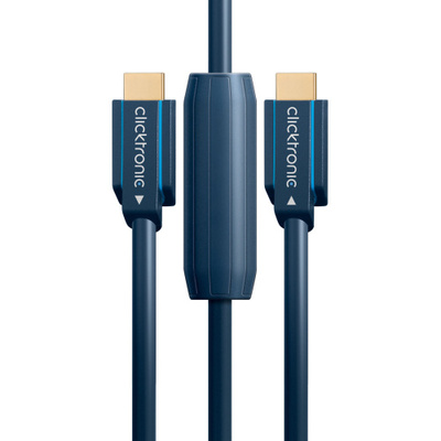 Kábel HDMI M/M 25m, Ultra High Speed+Eth, 4K@60Hz, HDMI 2.0, Modrý, jednosmerný, Aktívny, G, C