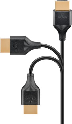 Kábel HDMI M/M 1m, High Speed+Eth, 4K@60Hz, HDMI 2.0, 10.2G, pozl. konektor, čierny, Slim