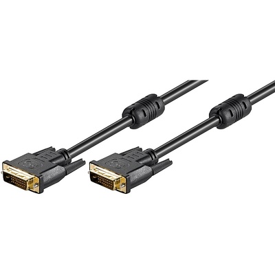 Kábel DVI-D M/M 3m, Dual-Link, 3840x2160@30Hz, HQ s ferrit., čierny, G pozl. Konektor
