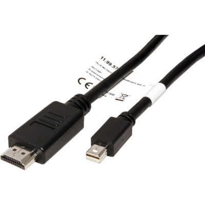 Kábel DisplayPort mini na HDMI M/M 2m, jednosmerný, max. 1920x1200@60Hz, čierny