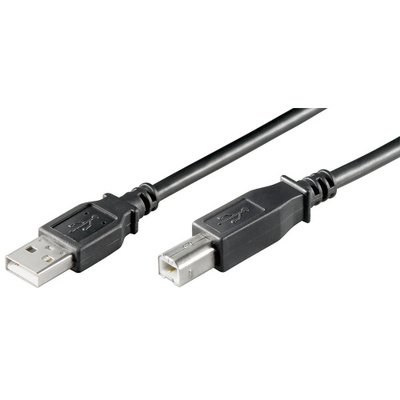 Kábel USB 2.0 A-B M/M 0.25m, High Speed, čierny LC