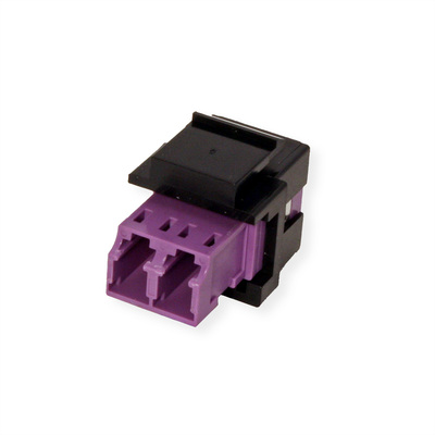 Konektor Keystone LC Duplex F/F, Multimode, OM4, čierny