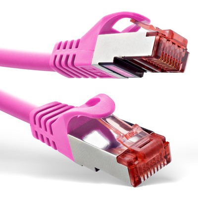 S/FTP (PiMF) Patchkábel 10m cat.6, ružový, Cu